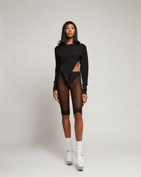 Gabi Long Sleeve Black Crew